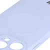 Silikonowe etui z pierścieniem magnetycznym Bizon Case Silicone Magnetic do iPhone 16 Pro, jasnofioletowe