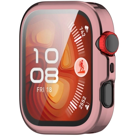 Etui z osłoną ekranu Bizon Case Watch Felipe do Huawei Watch Fit 4, różowe