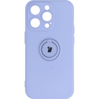 Etui Bizon Case Silicone Ring Sq do iPhone 14 Pro, jasnofioletowe