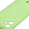 Etui silikonowe z pierścieniem magnetycznym Bizon Case Silicone Magnetic do iPhone 12, jasnozielone