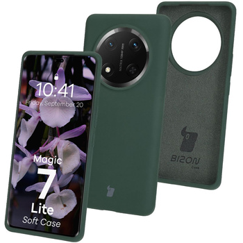 Silikonowe etui Bizon Soft Case do Honor Magic7 Lite, ciemnozielone