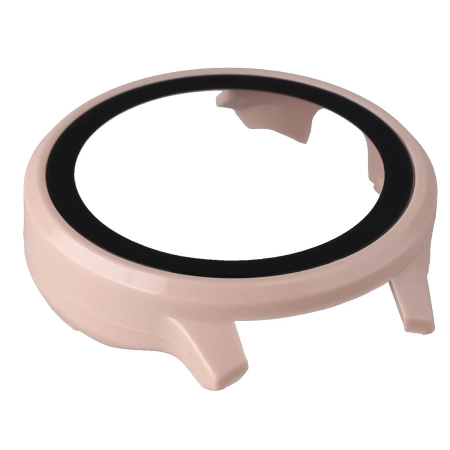 Etui ze szkłem do zegarka Bizon Case Watch Adamo do Garmin Venu 4 41 mm, różowe