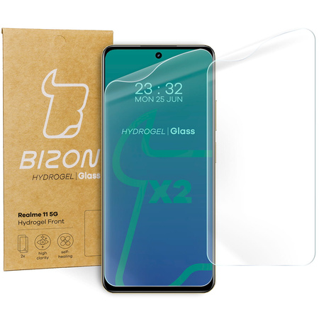 Folia hydrożelowa na ekran Bizon Glass Hydrogel Front do Realme 11 5G, 2 sztuki