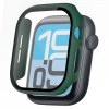 Etui ze szkłem do zegarka Bizon Case+Glass Watch do Apple Watch SE 3 / SE 2 / SE / 6 / 5 / 4 (44 mm), matowe ciemnozielone
