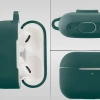 Silikonowe etui z karabińczykiem Bizon Case Headphone Silicone do AirPods Pro 2, ciemnozielone 