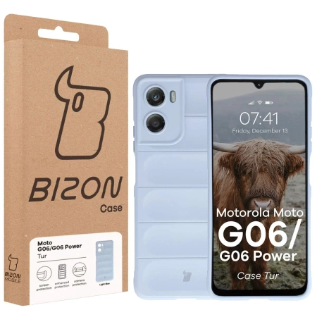 Pancerne etui Bizon Case Tur do Motorola Moto G06 4G / G06 Power 4, jasnoniebieskie