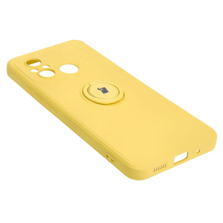 Etui Bizon Case Silicone Ring Sq do Xiaomi Redmi 12C, żółte