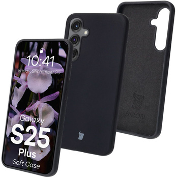Silikonowe etui Bizon Soft Case do Galaxy S25 Plus, czarne