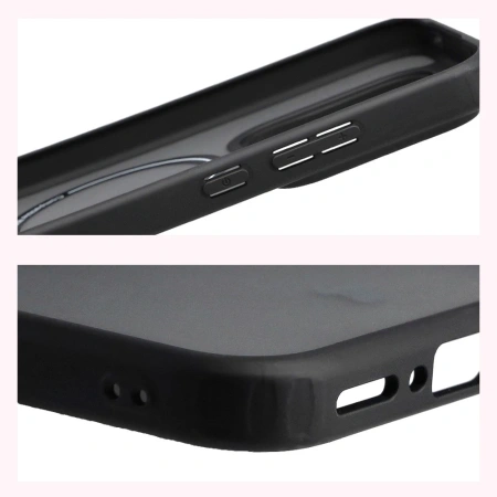 Etui z pierścieniem magnetycznym Bizon Case MatteO do Realme GT 8 Pro, przydymione-czarne