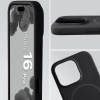 Silikonowe etui z pierścieniem magnetycznym Bizon Soft Case Magnetic do iPhone 16 Pro, czarne