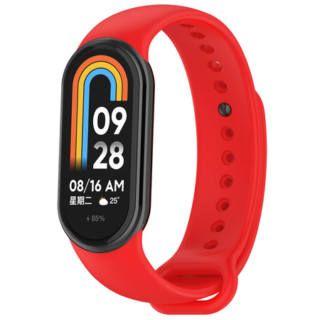 Silikonowy pasek Bizon Strap Watch Silicone do Xiaomi Smart Band 9 / 9 NFC / 8, czerwony