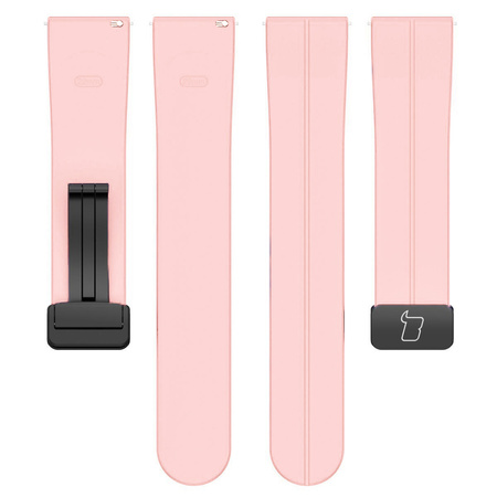 Silikonowy pasek Bizon Strap Watch Silicone L do Quick Release 22 mm, różowy