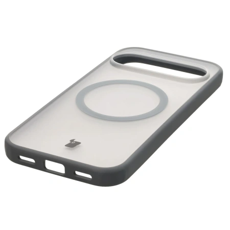 Etui z pierścieniem magnetycznym + szkło hartowane Bizon MatteO Pack do Google Pixel 10 / 10 Pro, przydymione-szare