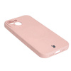 Etui silikonowe z pierścieniem magnetycznym Bizon Case Silicone Magnetic do iPhone 15, jasnoróżowe