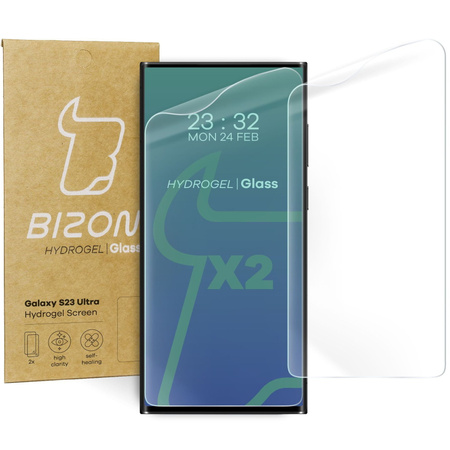 Folia hydrożelowa na ekran Bizon Glass Hydrogel do Galaxy S23 Ultra, 2 sztuki