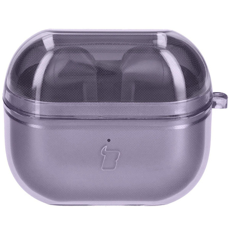 Elastyczne etui z karabińczykiem Bizon Case Headphone Clear do Galaxy Buds 3/3 Pro/3 FE przeźroczysto-fioletowe