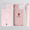 Silikonowe etui z pierścieniem magnetycznym Bizon Soft Case Magnetic do iPhone 14/13, jasnoróżowe