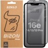 Prywatyzujące szkło hartowane Bizon Glass Edge Shadow Duo do iPhone 16e / 14 / 13 Pro / 13, przyciemniane z czarną ramką, 2 sztuki