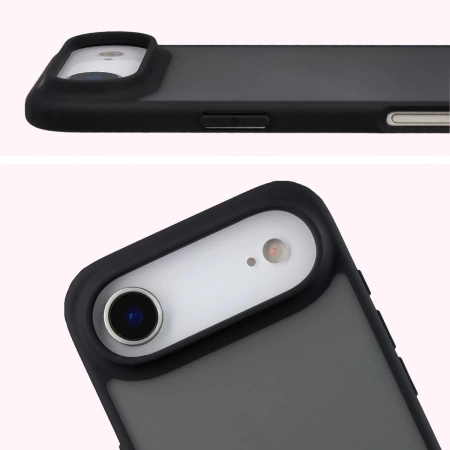 Etui Bizon Case Angelo do iPhone Air, przydymione z czarną ramką