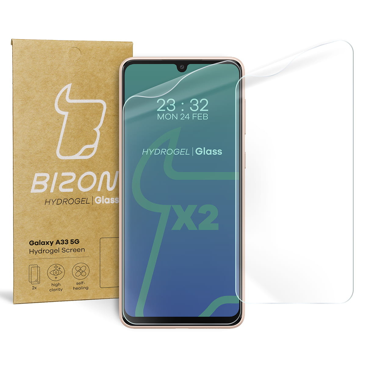 Folia hydrożelowa na ekran Bizon Glass Hydrogel, Galaxy A33 5G, 2 sztuki