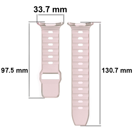 Silikonowy pasek Bizon Strap Watch Silicone G do Galaxy Watch Ultra 2 / 1, różowy