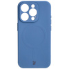 Etui silikonowe z pierścieniem magnetycznym Bizon Case Silicone Magnetic do iPhone 15 Pro, granatowe