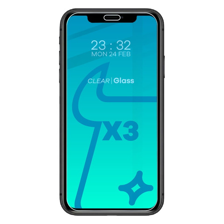 3x Szkło hartowane + szybka na aparat Bizon Glass Clear Pack do iPhone 11