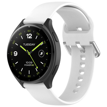 Pasek silikonowy do smartwatcha, Bizon Strap Watch Silicone Pro N, QuickRelease 22 mm, biały