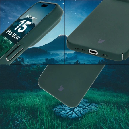 Etui Bizon Case Łupka do iPhone 15 Pro Max, zielone