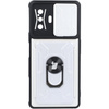 Etui Bizon Case Camshield Card Slot Ring do Xiaomi Poco F4 GT, białe