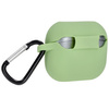 Silikonowe etui z karabińczykiem Bizon Case Headphone Silicone do Galaxy Buds 3/3 Pro/3 FE, jasnozielone