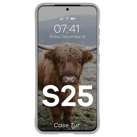 Pancerne etui Bizon Case Tur do Galaxy S25, jasnoszare