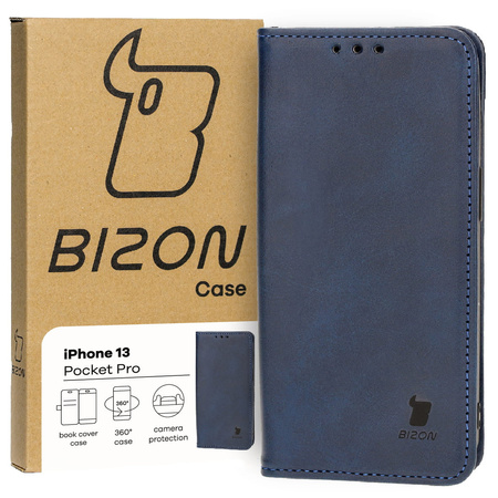 Etui z klapką Bizon Case Pocket Pro do iPhone 13, granatowe