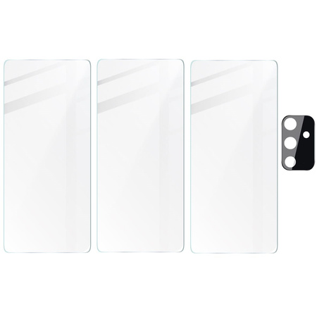 3x Szkło hartowane + szybka na aparat Bizon Glass Clear Pack do Galaxy M52