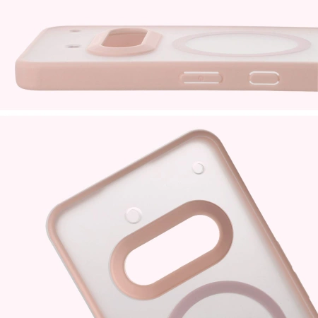 Etui z pierścieniem magnetycznym Bizon Case MatteO do Nothing Phone (3a), przydymione-różowe