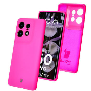Silikonowe etui Bizon Soft Case do Motorola Edge 50 Pro, neonowo-różowe