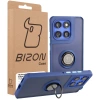 Etui z uchwytem na palec Bizon Case Hybrid Ring do Motorola Edge 60 Pro, przydymione z granatową ramką