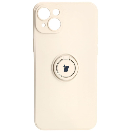 Etui Bizon Case Silicone Ring Sq do iPhone 15 Plus, beżowe
