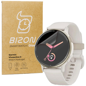Folia hydrożelowa na ekran Bizon Glass Watch Hydrogel Duo do Garmin Vivoactive 6 / 5, 2 sztuki