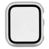 Etui ze szkłem do zegarka Bizon Case+Glass Watch do Apple Watch SE 3 / SE 2 / SE / 6 / 5 / 4 (44 mm), matowe srebrne
