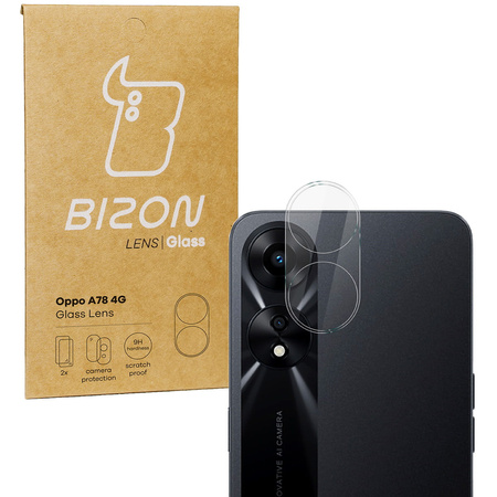 Szkło na aparat Bizon Glass Silk Lens do Oppo A78 4G, 2 sztuki