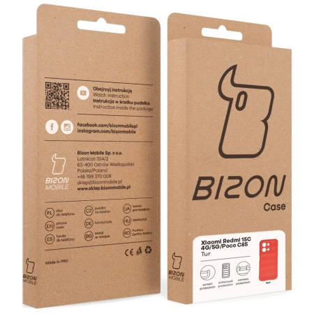 Pancerne etui Bizon Case Tur do Xiaomi Redmi 15C 4G / 5G / POCO C85 4G, czerwone
