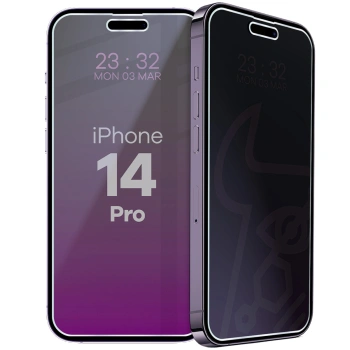 Prywatyzujące szkło hybrydowe Bizon Glass Mule Shadow do iPhone 14 Pro, matowe