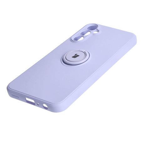 Etui Bizon Case Silicone Ring Sq do Galaxy A24, jasnofioletowe