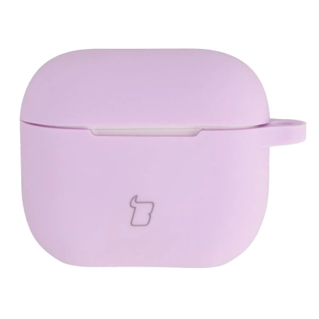 Silikonowe etui z karabińczykiem Bizon Case Headphone Silicone do AirPods 3, lawendowe