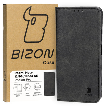 Etui z klapką Bizon Case Pocket Pro do Xiaomi Redmi Note 12 5G / Xiaomi Poco X5, czarne