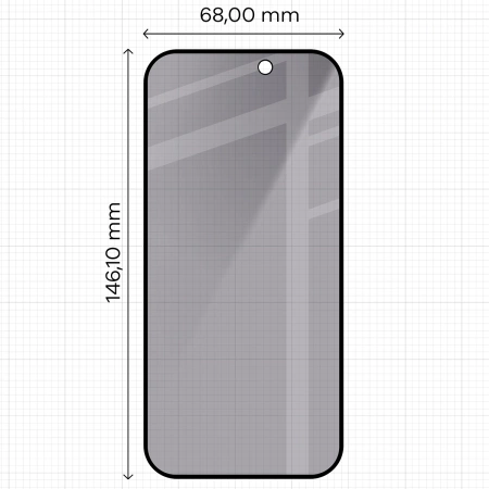 Prywatyzujące szkło hartowane Bizon Glass Edge Shadow do iPhone 16 Pro/ 17 / 17 Pro, przyciemniane z czarną ramką