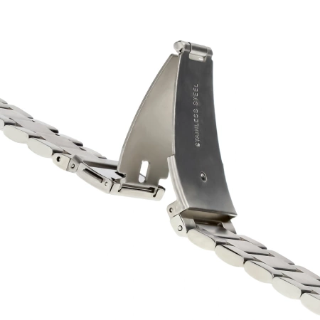 Pasek ze stali nierdzewnej do smartwatcha, Bizon Strap Watch Aura, QuickRelease 20 mm, srebrny
