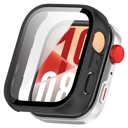 Etui ze szkłem do zegarka Bizon Case+Glass Watch do Huawei Watch Fit 4, czarne matowe
