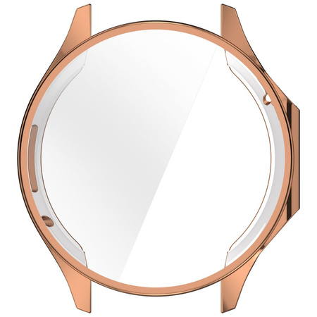 Etui z osłoną ekranu Bizon Case Watch Felipe do OnePlus Watch 3 / Oppo Watch X2, różowozłote